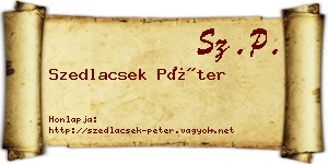 Szedlacsek Péter névjegykártya