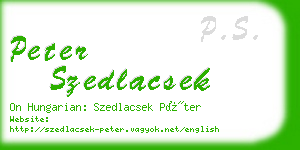 peter szedlacsek business card